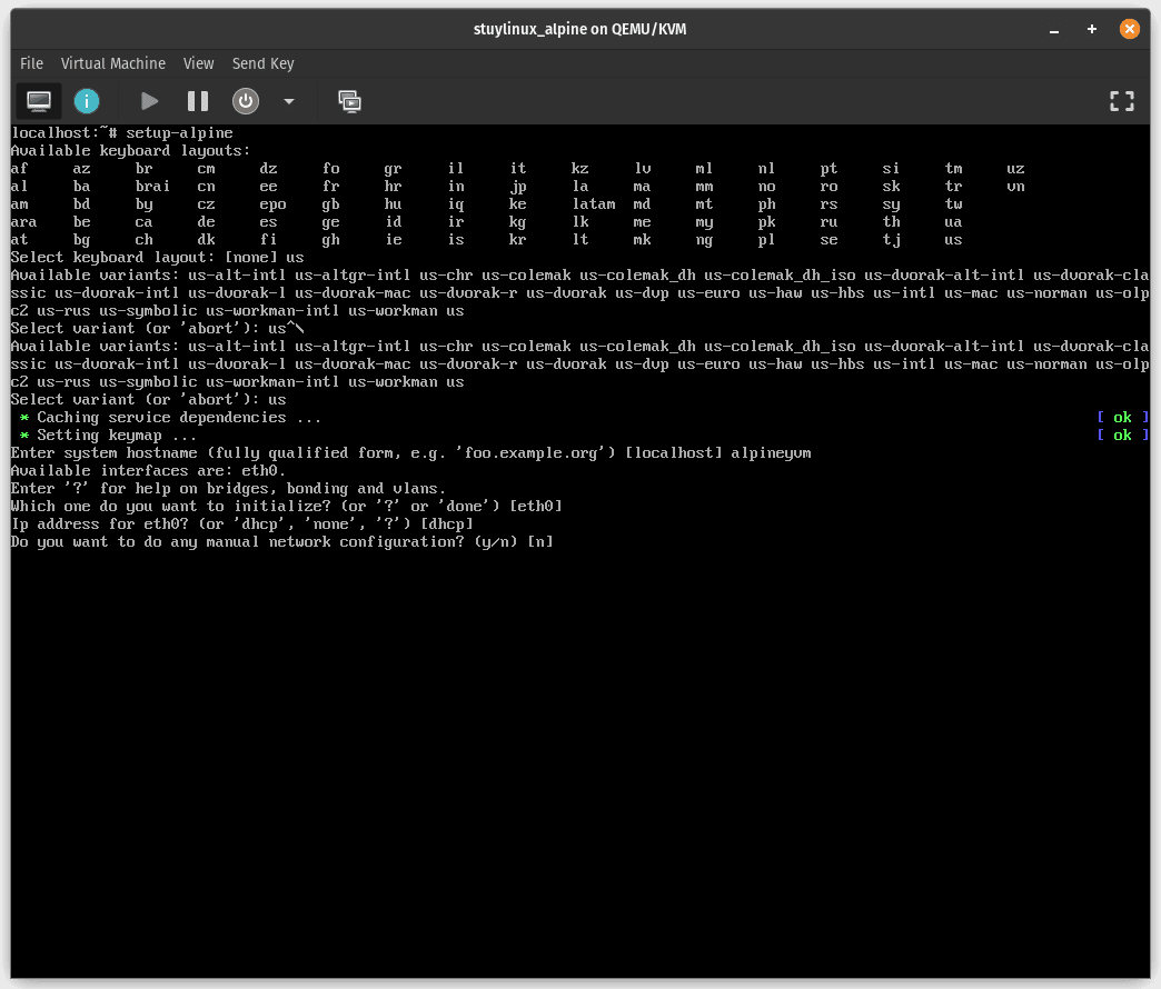 Terminal output