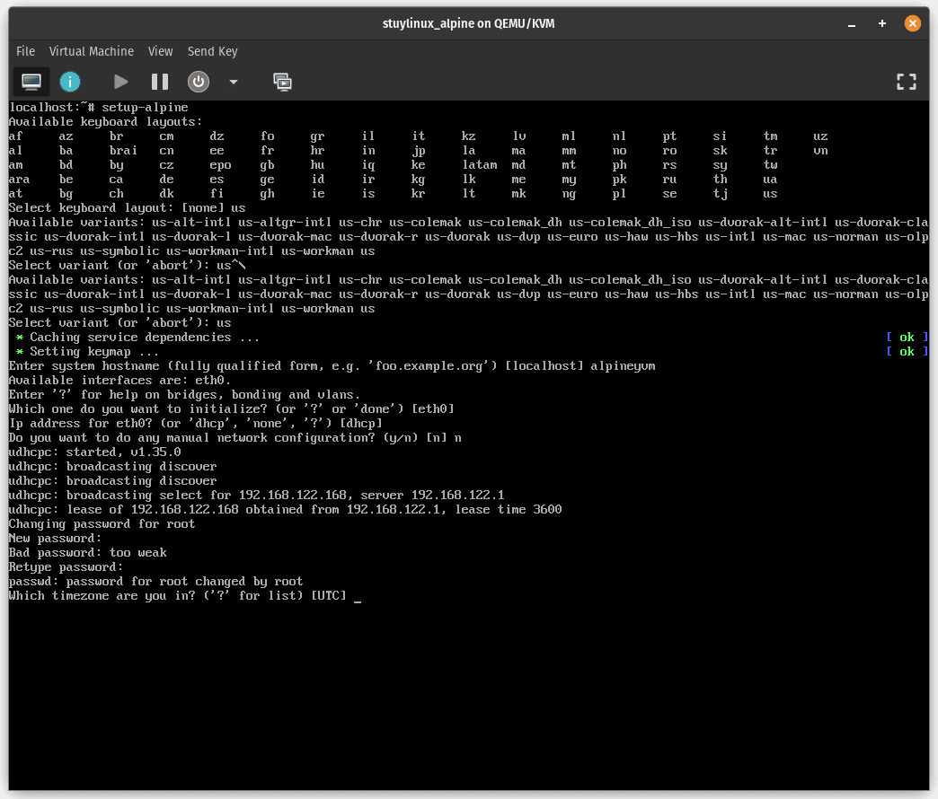 Terminal output