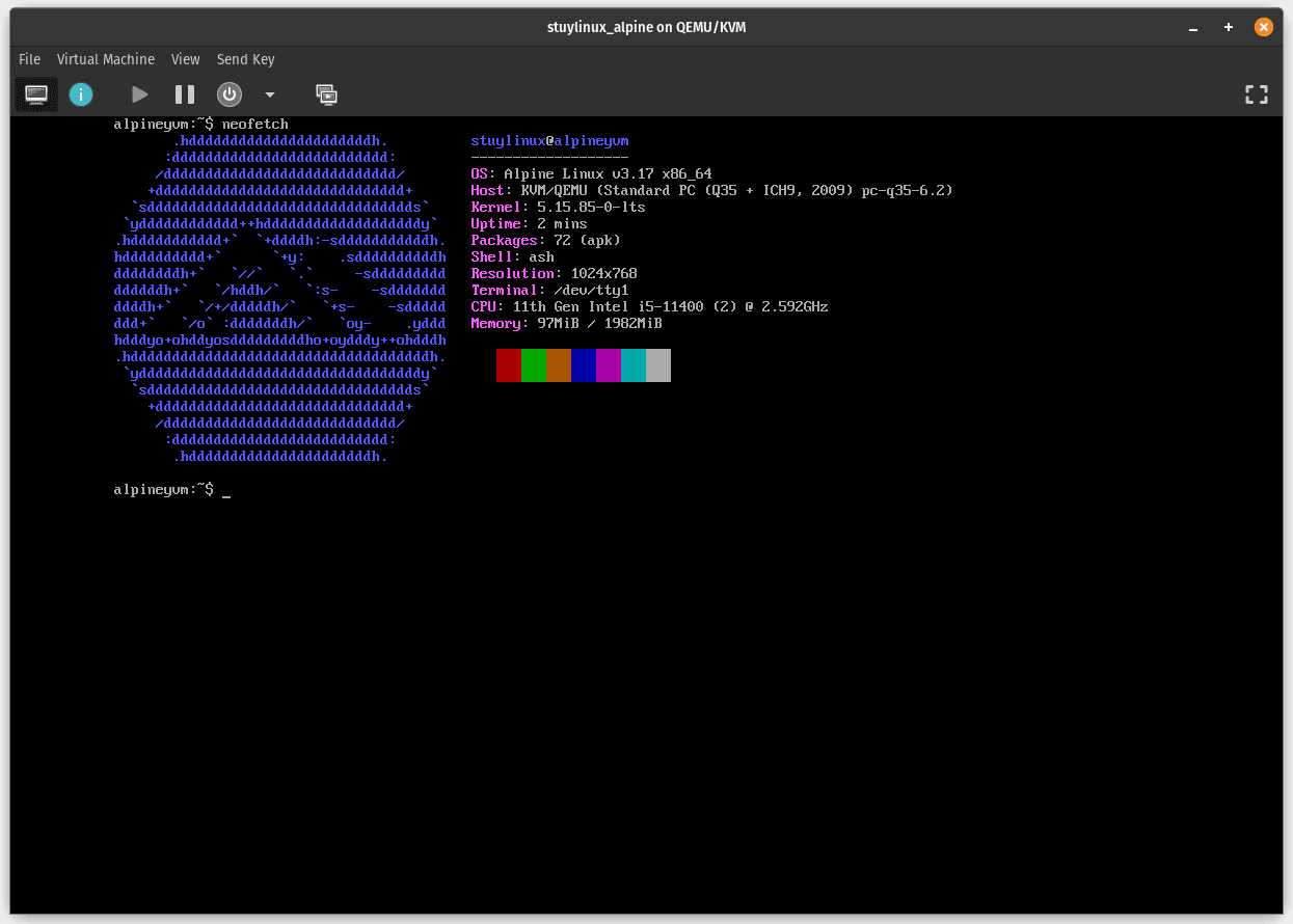 Terminal output