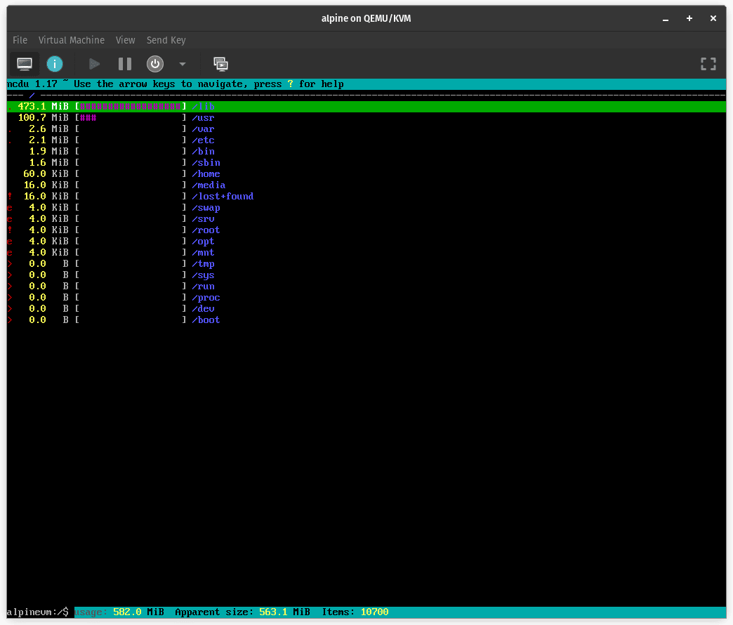 Terminal output