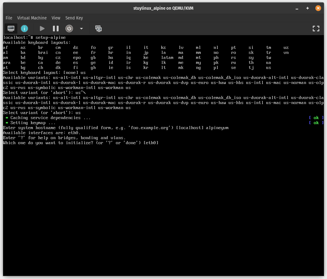 Terminal output